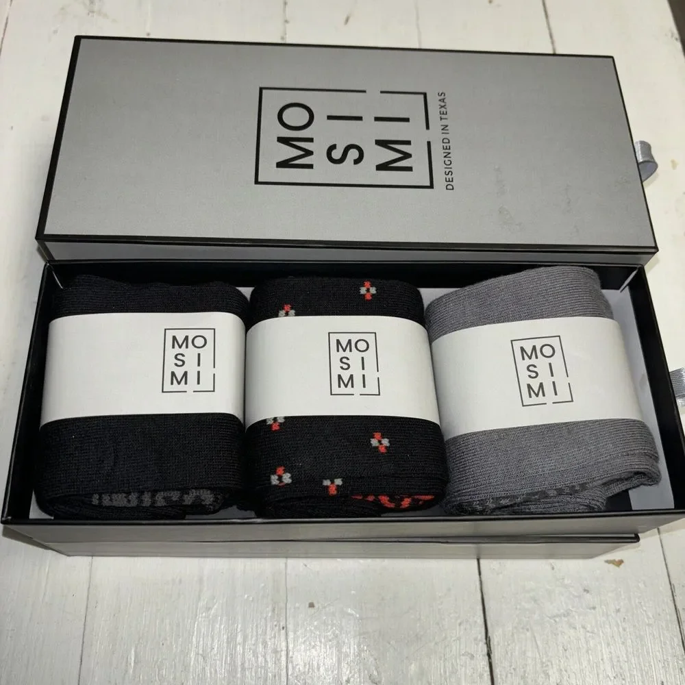 3 Pack, 9 Pairs Luxury Socks Size 9.5 - 13. Men's Womens, Black,‎ Grey, Pattern